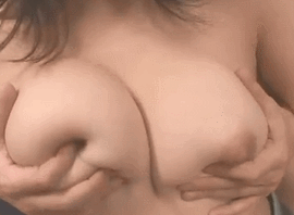 大きなおっぱいがむにゅむにゅ！！乳揉みGIF画像気持ちよさそうでめちゃシコなんだがｗｗｗ その12