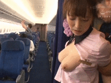 <span class="title">乗客にセクハラされるCAさんがやばい…鬼の乳首責めで潮吹き撒き散らし中出しされる痴漢GIF画像</span>